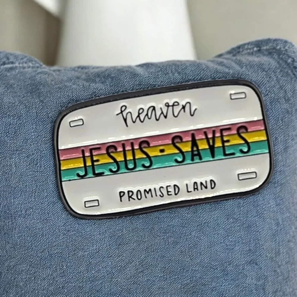 Heaven License Plate Christian Pin Religious Jewelry Inspirational Promised Land